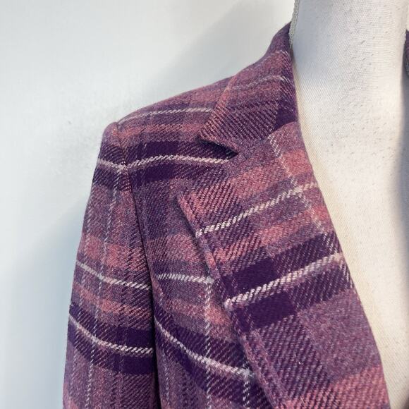 Chadwick's Purple Plaid Wool Blazer Jacket size 10 Pockets Carer Casual Preppy - Picture 4 of 10